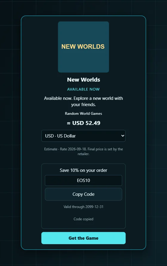 Store component with product pricing and a copyable discount code